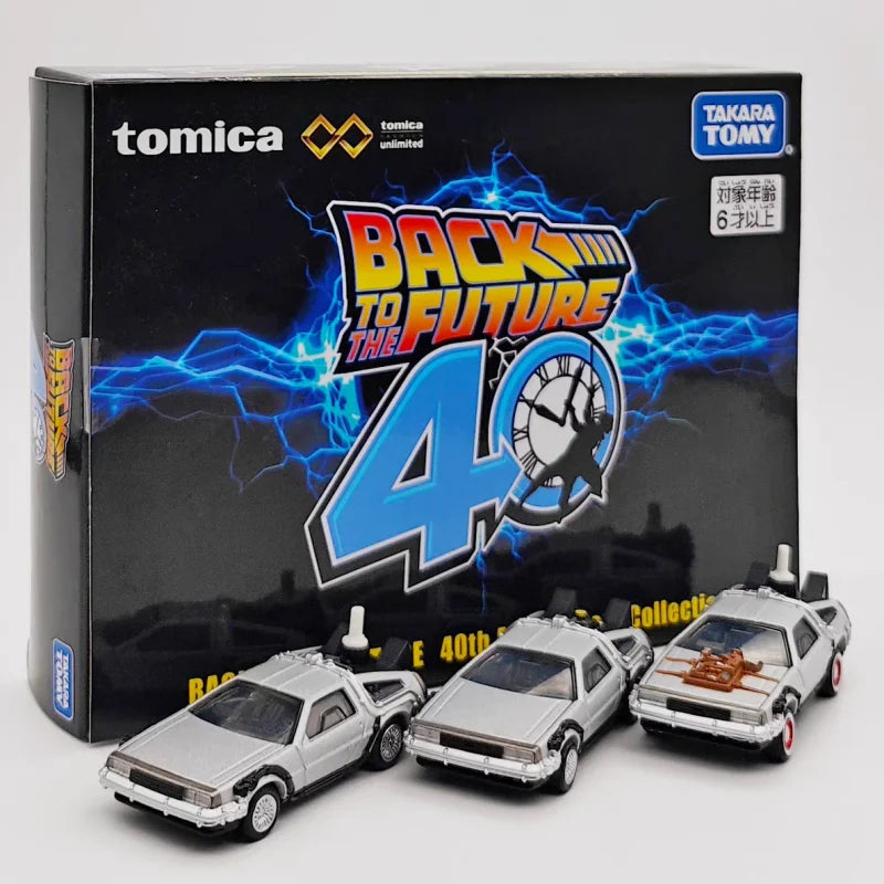 In Stock Original TOMICA Returns to the Future 40th Anniversary Collection Series Alloy Car Models Collection Surprise Toy Cars