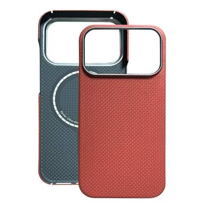 For iPhone 18 17 Pro Max Burgundy Kevlar Aramid Fiber Case With Magsafe Carbon Fiber Cover Ultra-Thin Magnetic Case For 18 Pro
