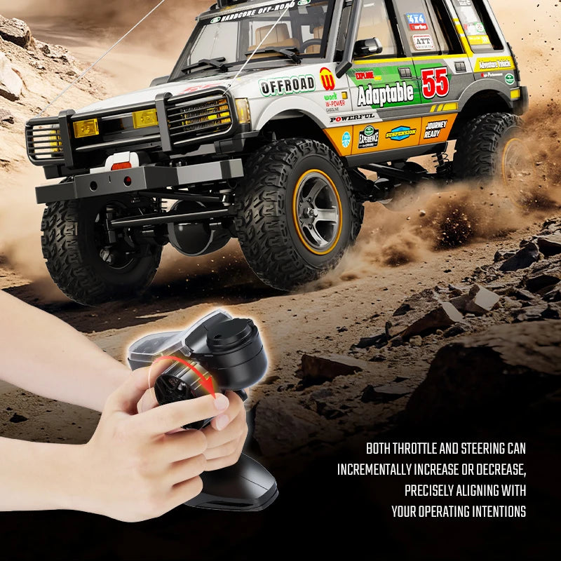 JXC LR1801 1/18  RC Car 4WD 2.4G Remote Control Car Full Proportion Dual Speed Simulation LED Climbing Off-road RC Toy As Gift