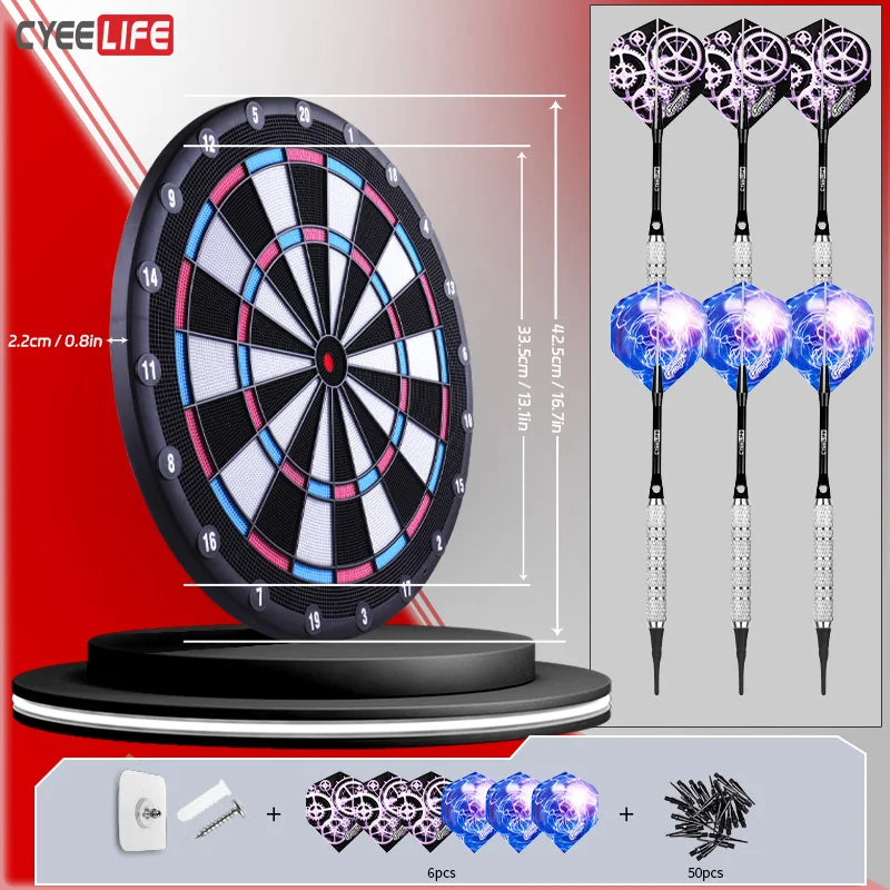 CyeeLife Electronic Dartboard with 6pcs Soft Tip Darts, Pink (No Electronic Module and LED)