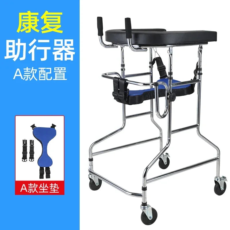 Adult Rehabilitation Walker Four-Legged Armrest Frame Disabled Mobility Aid Chair Arm Training Walking Crutches