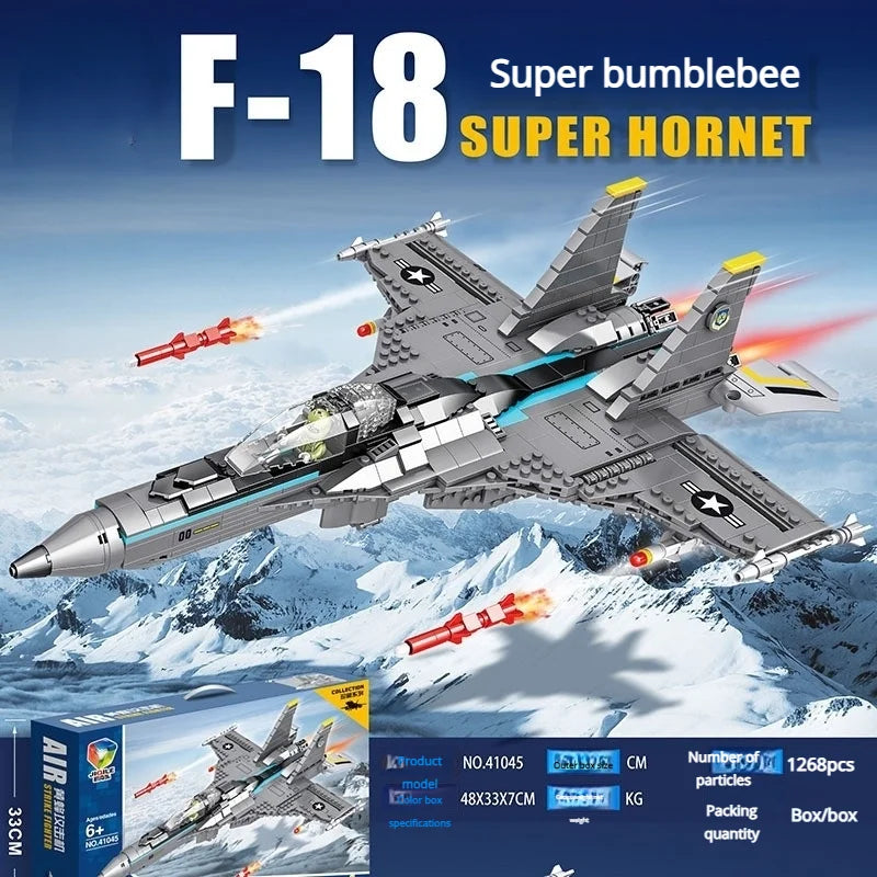 Air Force Military Theme Assembly Model J15 J20 Fighter Carrier-Based Aircraft Building Blocks Toy Gift For Boys
