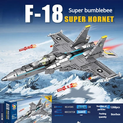 Air Force Military Theme Assembly Model J15 J20 Fighter Carrier-Based Aircraft Building Blocks Toy Gift For Boys