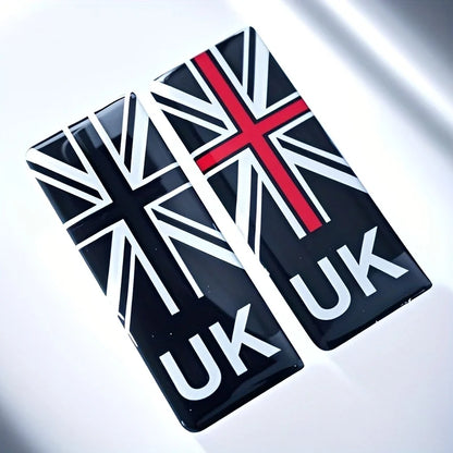 2pcs UK Flag Union GB England Sticker Emblem License Number Plate Sticker Decal Badge Road United Kingdom Union Flag Sticker