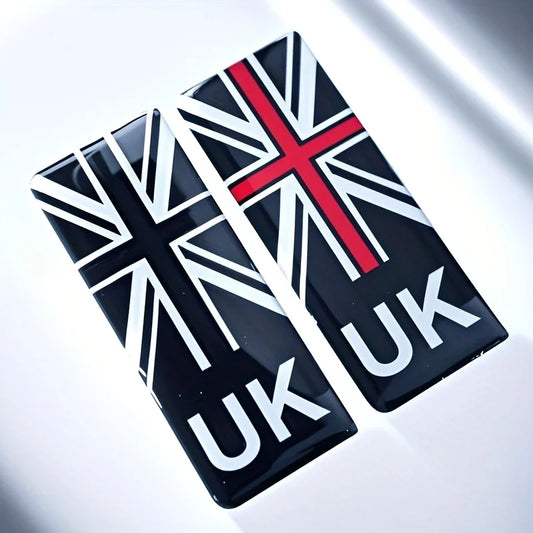 2pcs UK Flag Union GB England Sticker Emblem License Number Plate Sticker Decal Badge Road United Kingdom Union Flag Sticker