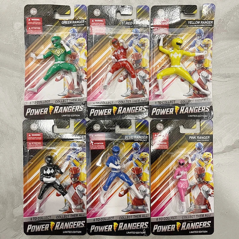 6-Piece Set Hasbro Power Rangers Series Small Size Genuine Model Toy Action Figure