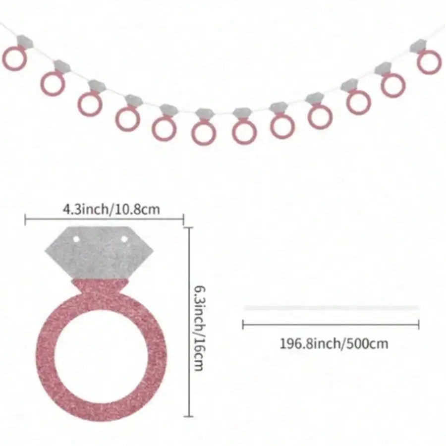 1set Happy Engagement Banner Bunting with Garland Party Decorations Bridal Wedding Engagement Party Supplies