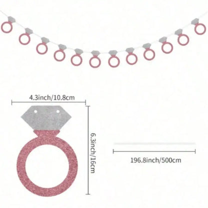 1set Happy Engagement Banner Bunting with Garland Party Decorations Bridal Wedding Engagement Party Supplies