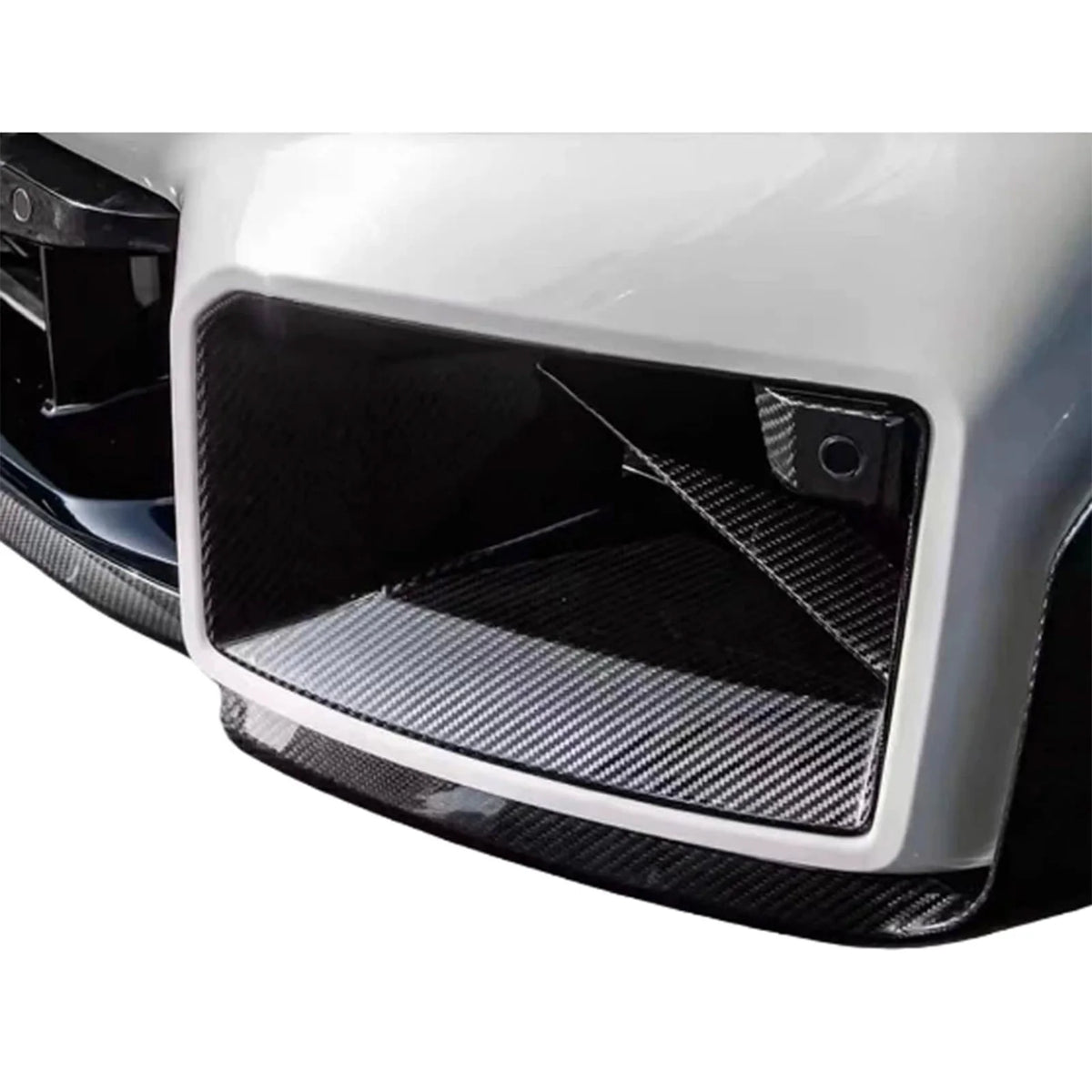 For BMW M2 G87 Base Coupe 2023-2025 Front Bumper Side Air Duct Vent Covers MP Style Fog Lamp Cover Carbon Look Glossy Black