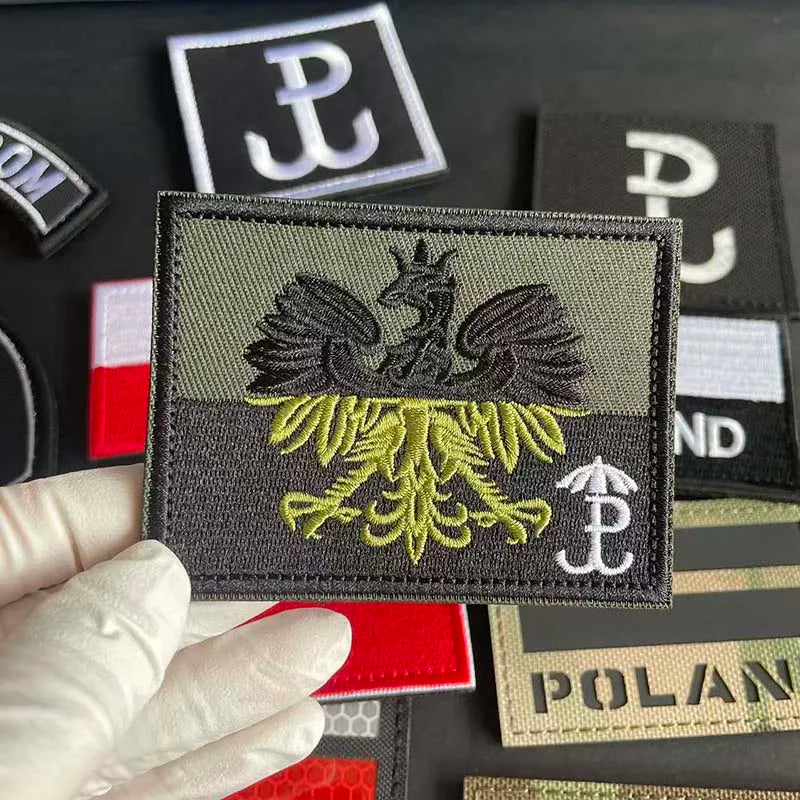 Poland Flag Polish Eagle Clothes Applique Morale Emblem Embroidery Patches,IR Reflective Badge Tactical Sticker For Backpack,Hat