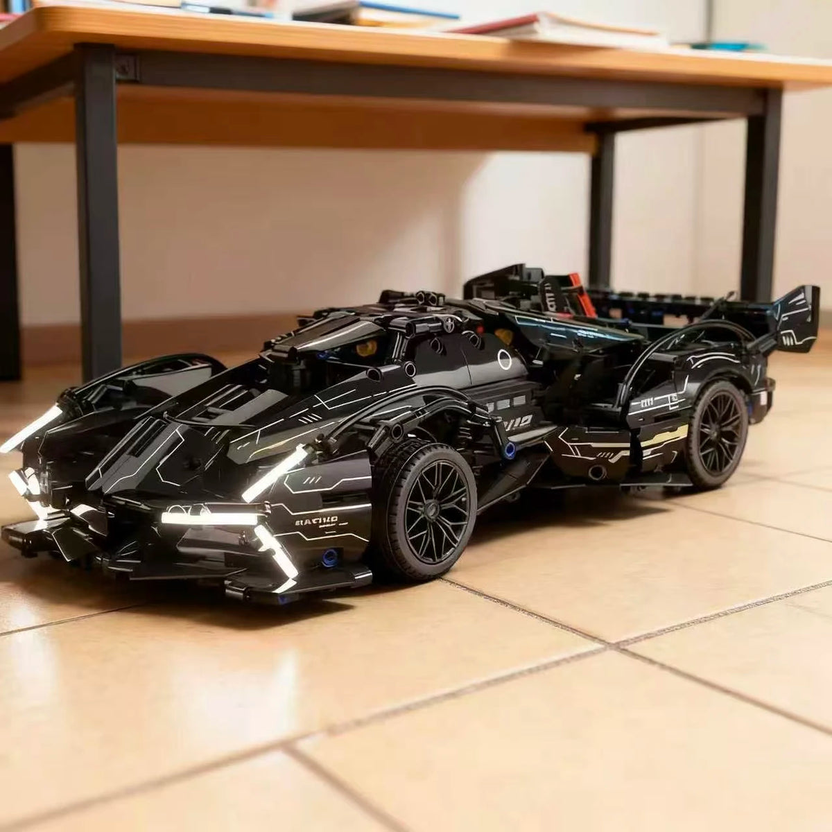 600pcs Cool Sports Car Building Blocks, Stylish, Sleek Black Racing Car. Challenging to assemble! The perfect Christmas gift.
