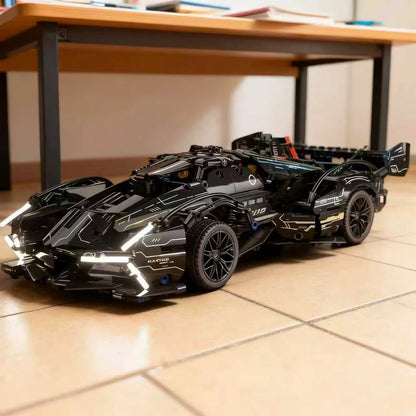 600pcs Cool Sports Car Building Blocks, Stylish, Sleek Black Racing Car. Challenging to assemble! The perfect Christmas gift.