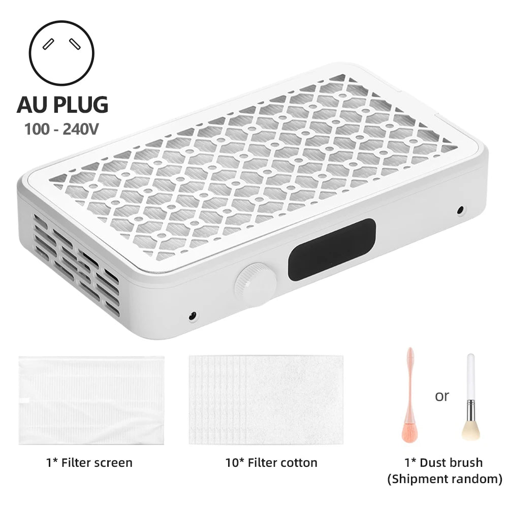 2500/2800/3000/3300/3500rpm Speed Adjustable Brushless Nail Dust Collector Powerful Twin Turbo Vacuum Nail Dust Extractor
