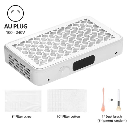 2500/2800/3000/3300/3500rpm Speed Adjustable Brushless Nail Dust Collector Powerful Twin Turbo Vacuum Nail Dust Extractor