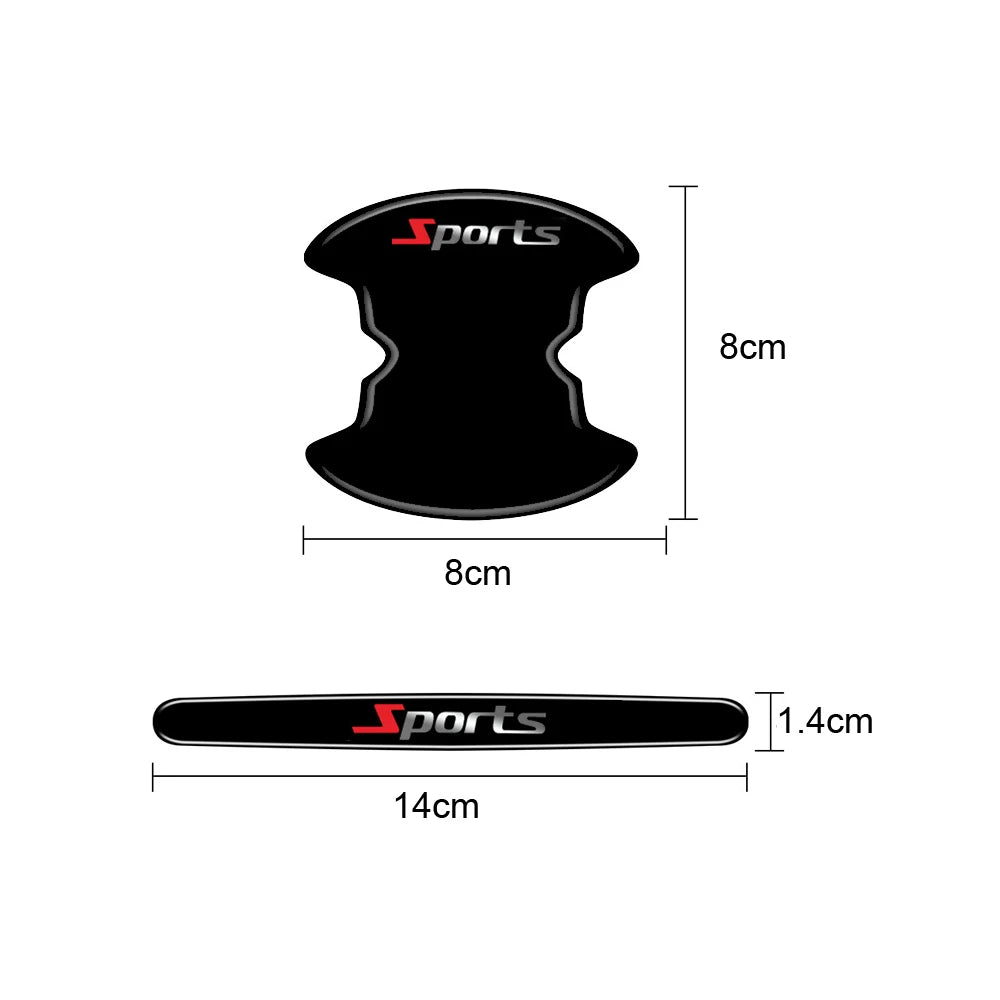 8PCS Car Door Handle Bowl Anti-Scratch Protector Stickers, Anti-Collision Protection Strip Auto Exterior Accessories