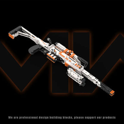 1500PCS Technical SPR-208 Shooting Rifle Building Blocks MOC Technical Can Shoot Projectile Shells Assemble Bricks Toy Gift