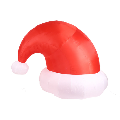 8.2FT Christmas Inflatable Santa Hat Blow up Yard Outdoor Decoration with Built in LED Lights, Lighted Blow-up Funny Lawn Outsi