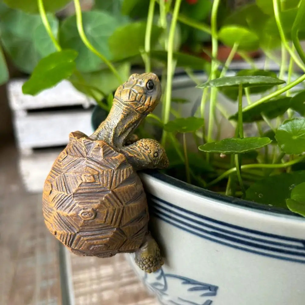 Tortoise Figure Plant Pot Hanger, Resin Hanging Turtle Statue Plant Decorations Cute Turtle Statue Figurines Planter Pot Hangers