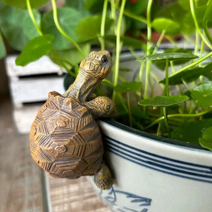 Tortoise Figure Plant Pot Hanger, Resin Hanging Turtle Statue Plant Decorations Cute Turtle Statue Figurines Planter Pot Hangers