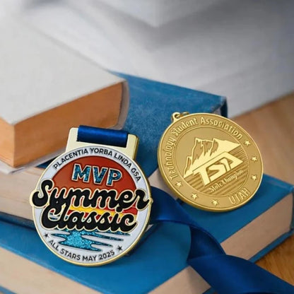 Custom Metal Medal with Ribbon Personalized Award Full Custom Shape Design Engraved Painted Medals MOQ 100PCS
