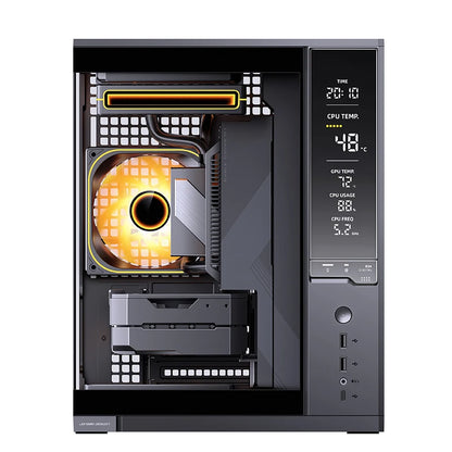 Jonsbo D34 Desktop MATX Mini-ITX Seaview Room PC Case Hardware Monitoring Digital Screen Gaming Chassis Support 280 Water-cooled