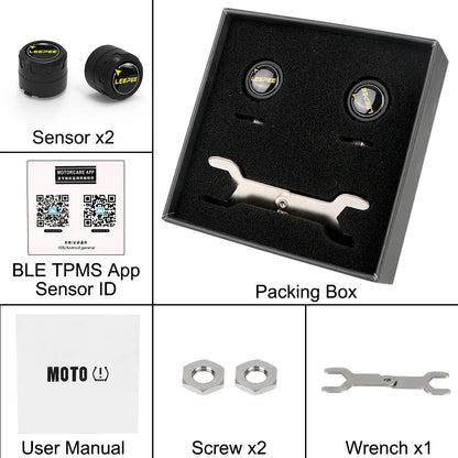 Motorcycle TPMS 2 Sensors Bluetooth 4.0 5.0 Tire Pressure Monitoring System Pit Bike Tyre Tester Diagnostic Set Moto Accessories