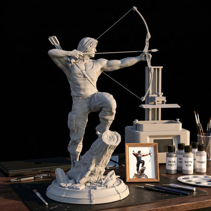 1/18 1/12 Rambo Unpainted Unassembled 3D Printing Resin Model Garage Kits  (Requires Painting and Assembly)