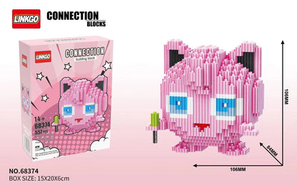 Pokemon Gengar Building Block Bulbasaur Charmander 3D Model Assembly Connection Mini Brick Figure Toys for Home Decora