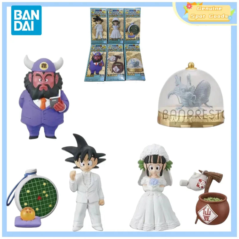 Genuine Bandai Dragon Ball WCF Son Goku Chichi Wedding Anime Action Figures Model Toys Collectible Gift for Toys Hobbies Kids