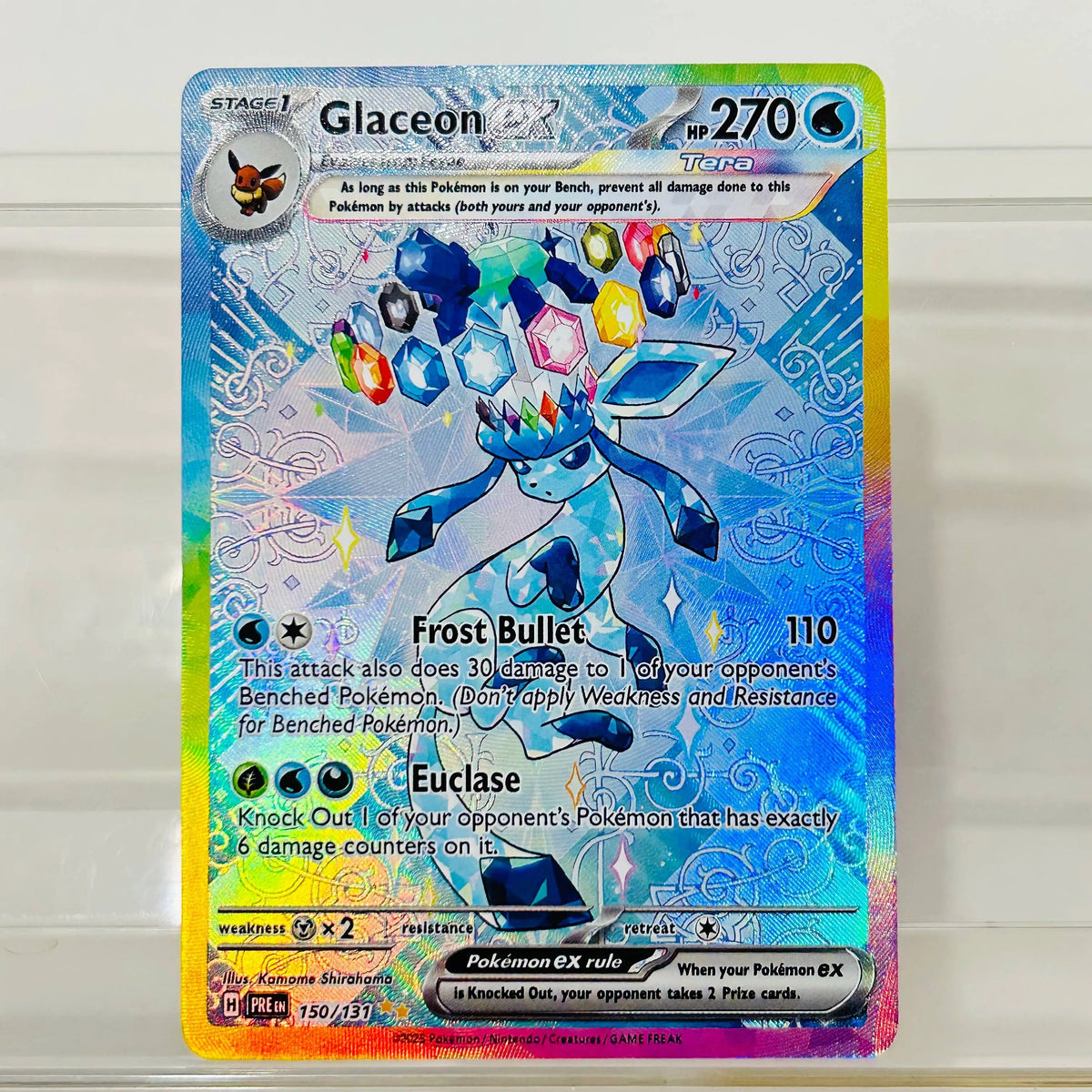 Eevee ex 167/131 English Version DIY Holographic Texture Card Collectible Grade Premium Anime Collection Card