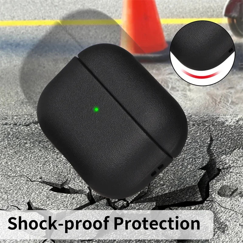 Leather Grain Case For Airpods Pro 2 For Airpods Pro 3 Case Airpods 5 4 3 Apple Bluetooth Earphone Accessories Protect Machine