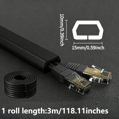 1PC 1/3M Self-Adhesive PVC Cable Management Strip Decorative Wire Protection Strip Suitable for Covering Wires on Walls Floors