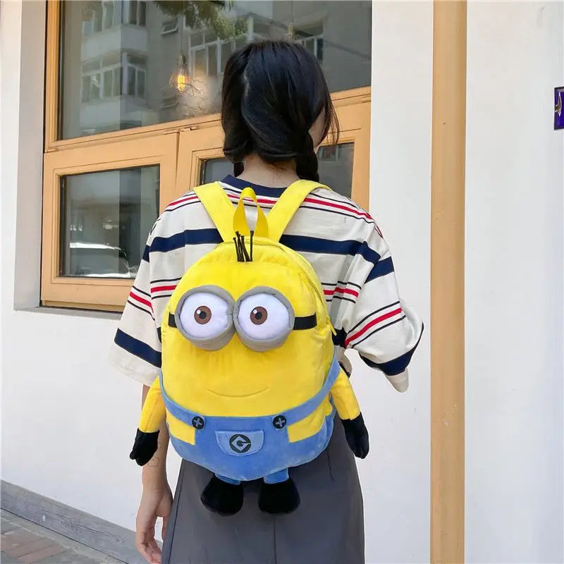 Minions movie anime merchandise cartoon cute plush dolls figurines student storage schoolbag kawaii unisex backpack wholesale