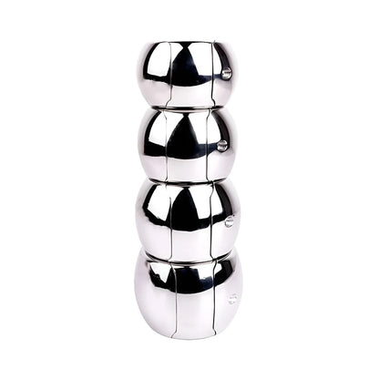 LEZEE Stainless Steel Semen Lock Rings Scrotum Drop Ring Heavy Metal Testicular Stretcher Rings Weight Hanging BDSM Cockring