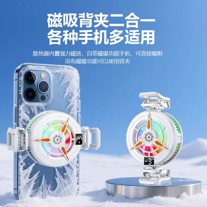 TL25 TL07 Semiconductor Phone Cooler 5V3A Powerful Cooling Magnetic & Clip 2-in-1 Digital Display for Gaming Live Broadcast