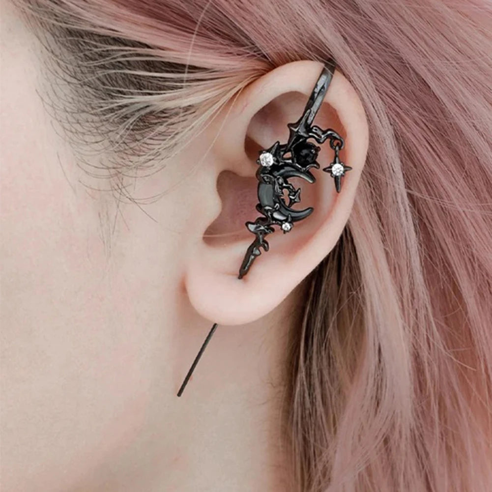 Fashion Charming Ear Jewelry Delicate Moon Ear Hook Piercing Earring Hooks For Women Wedding Birthday Daily Jewelry Accessories