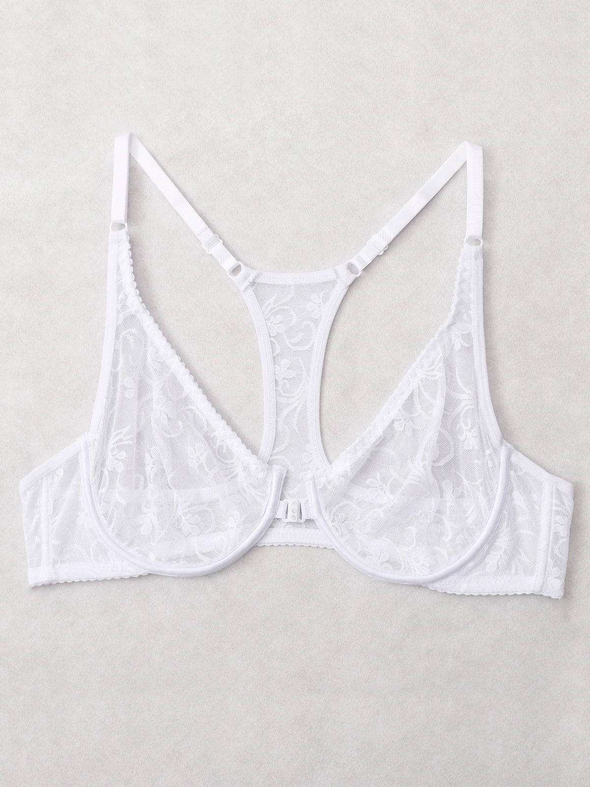 Front Button Women's Bra Lace Sheers Unpadded Sexy Lingerie BH Tops Flower Knitting Brassiere Underwire Underwear Plus Size Bras
