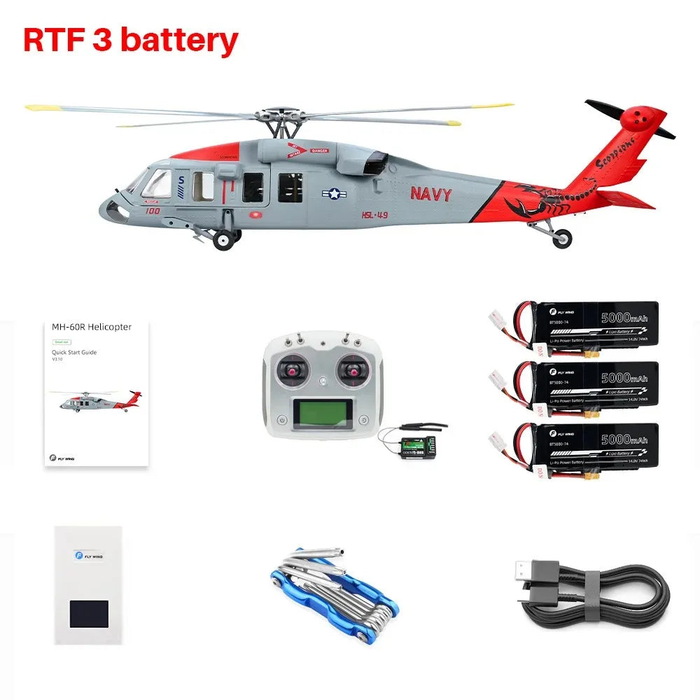 FLYWING MH-60T Jayhawk Scale Helicopter 470 Class LED Light ACE Controller MH60T RC Helicopter MH60 Helicopter with GPS ATT Mode