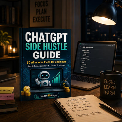 ChatGPT Side Hustle Guide 50 AI Income Ideas for Beginners Online Business Content Strategy Book Under 50 Pages