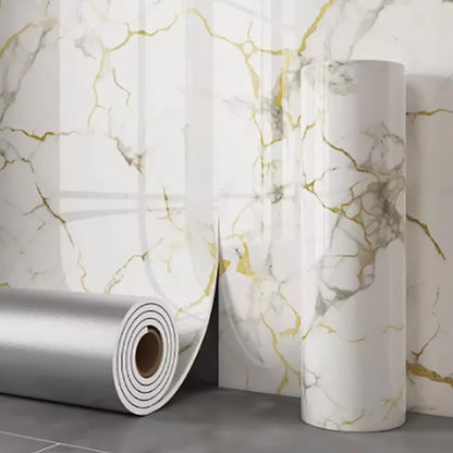 1 Roll Marble Thick Foam Imitation Tile Self-Adhesive Wallpaper Bedroom Living Room Decoration Bathroom Waterproof Wall Sticker