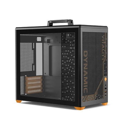 Power Train P80 Desktop MATX Case Glass Side Transparency Handheld Quick Release Desktop Computer Support 240 water cooling