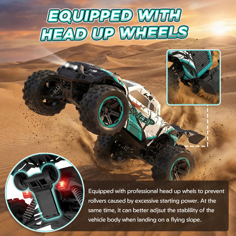 JCMO 1:16 90KM/H 4WD RC Car With LED Lights 2.4G Radio High Speed 50KM/H Brushless/Carbon Motor Remote Control Off-Road Cars Toy