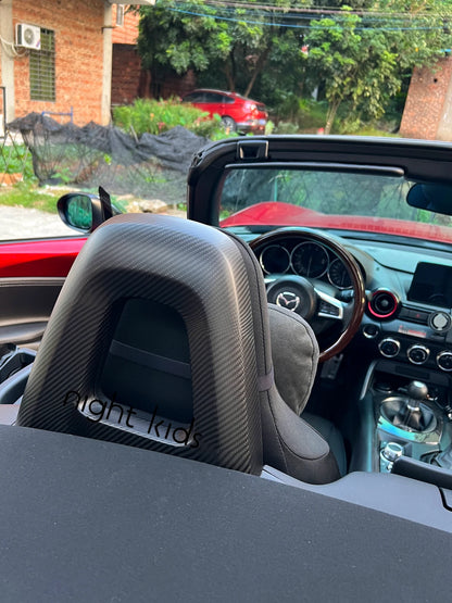 Night Kids for 2016-2023 Mazda MX5 ND Carbon Fiber Seatback Sticker MX5 ND1 ND2 Dry Carbon Fiber Interior