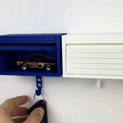 Creative Storage Rack Car Garage Key Holder With Opening Door Wall Mount Key Rack Multifunctional Easy Installation Car Key Hook
