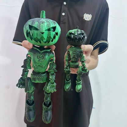3D Printed Pumpkin Man Moveable Joints Animal Model Home Desktop Decoration Ornament Gift Collectible Figurine 2 PCS 26.5cm/10.43in, 16.5cm/6.5in
