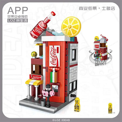 LOZ Blocks FUN Ideas Mini Street Store Toy Small Flower Pisa Shop Brinquedos MOC City House Food Building Bricks Girl Gifts