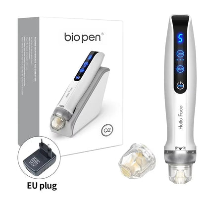 Best Microneedling Pen Bio Pen Q2 EMS Derma Pen With 2 pcs Automatic Serum needles gifts - Led Light Therapy Beauty Equipment