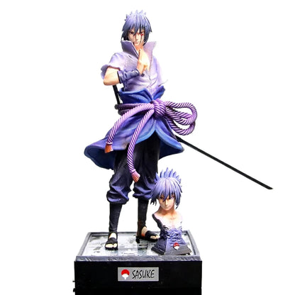 5 Styles Anime Naruto Figure Uchiha Sasuke Light Up Figure Scene Base Ninja Model Toy Collect Statue Desktop Ornament Boy Gift