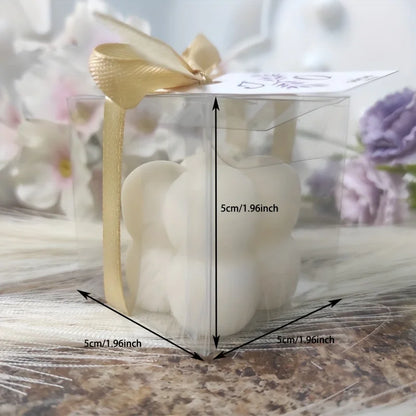 50PCS Transparent Gift Box Candle Packaging Gift Box 5*5*5cm PVC Wedding Candy Box Wedding Party Supplies Gift Packaging