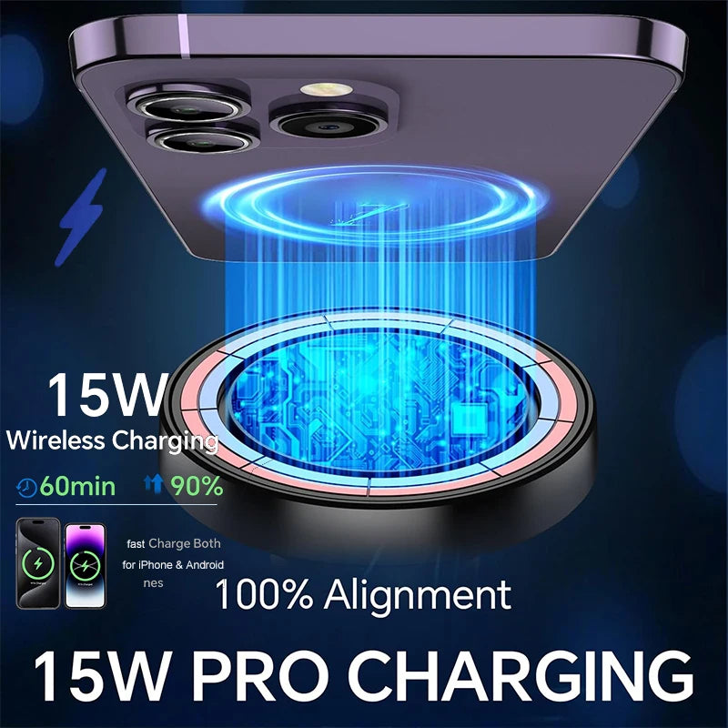 UYUXIO Dashboard Magnetic Wireless Car Phone Charger Adapter 15W  Windshield Car Phone Holder for iPhone 16 15 14 Pro Max 12